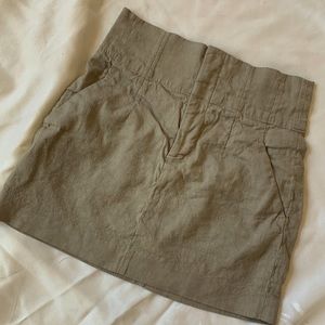 {Zara} Corset Waist Khaki Mini Skirt